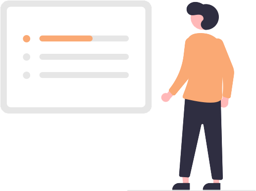Illustration of a person filling a form